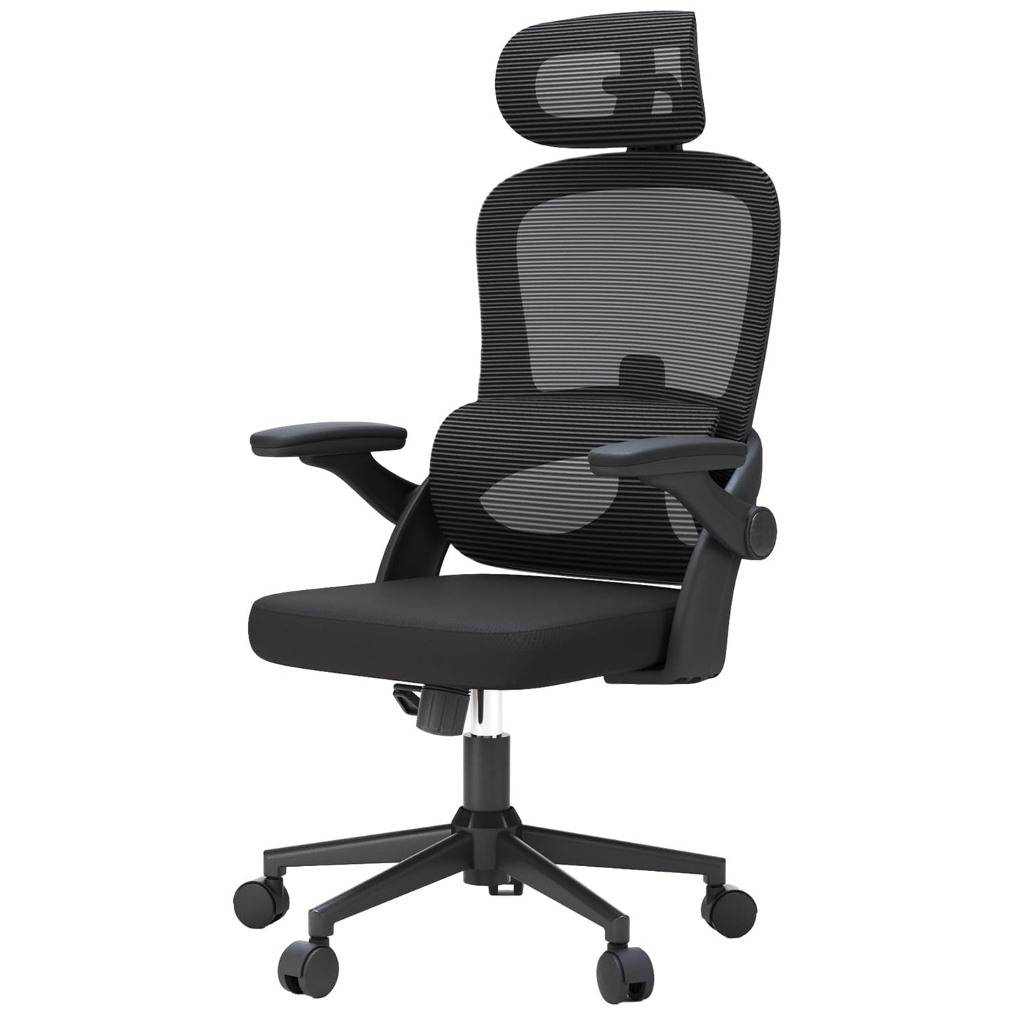 SIHOO M102C Silla ergonomica Escritorio, Silla de Oficina Grande y Alta con reposabrazos Plegables, Soporte Lumbar Ajustable Silla Escritorio, Silla Oficina ergonómica para Uso doméstico - Negro